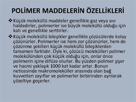 Polmerler Polimerler Ok Sayda Ayn Veya Farkl Atomik