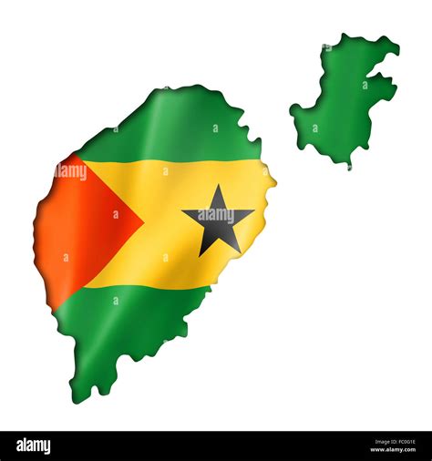 Sao Tome And Principe Flag Map Stock Photo Alamy