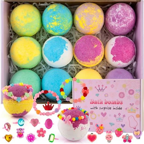 Bath Bombs With Surprise Inside For Kids Girls 12pcs Large 35oz