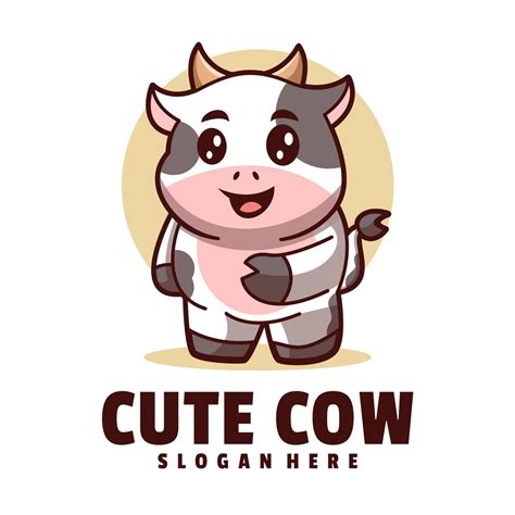 Cute Cow Logo Template 21069330 Vector Art at Vecteezy