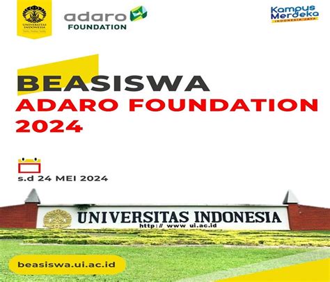 Penawaran Beasiswa Adaro Indonesia Tahun Direktorat Kemahasiswaan