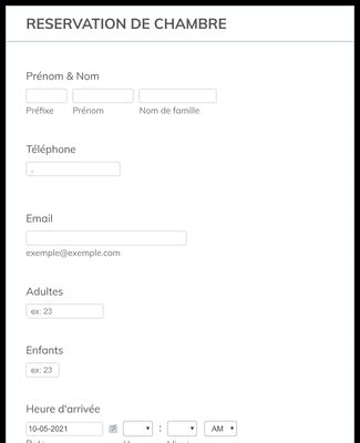 FICHE DE RESERVATION DHOTEL Modèle du formulaire Jotform