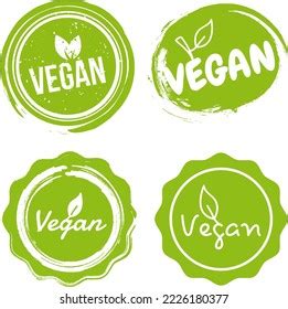 Vegan Badges Set Veggy 100 Vegan Stock Vector Royalty Free 2226180377