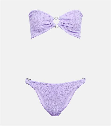 Hunza G Nicole Embellished Bikini Hunza G