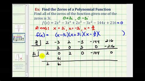 Ex 7 Find The Zeros Of A Degree 5 Polynomial Function Youtube