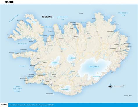 Printable Road Map Of Iceland And Travel Information Download Free