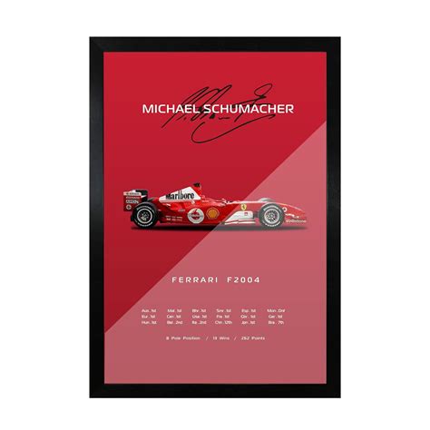 Frameo Store Michael Schumacher Ferrari F Glass Framed Poster