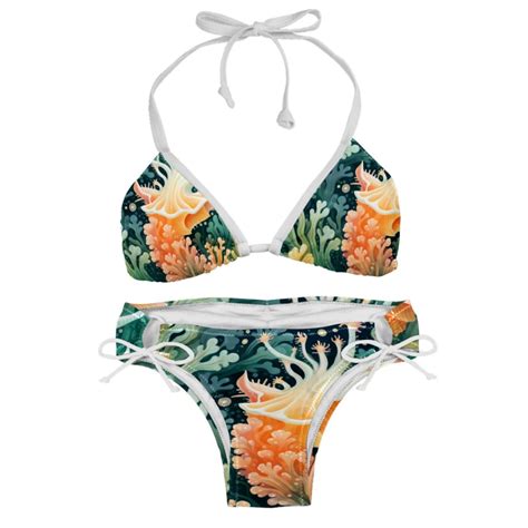 Sea Slug Stylish Bikini Set With Detachable Sponge Adjustable Strap