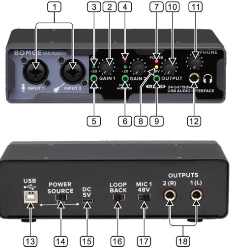 BOMGE BMG22 USB Audio Interface Instruction Manual