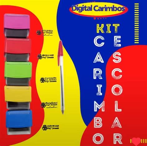 Kit Carimbo Pedagógico 4 Un Elo7 Produtos Especiais