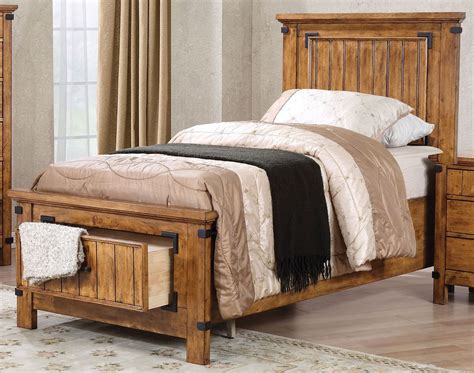 Brenner Rustic Honey Full Panel Storage Bed From Coaster Coleman