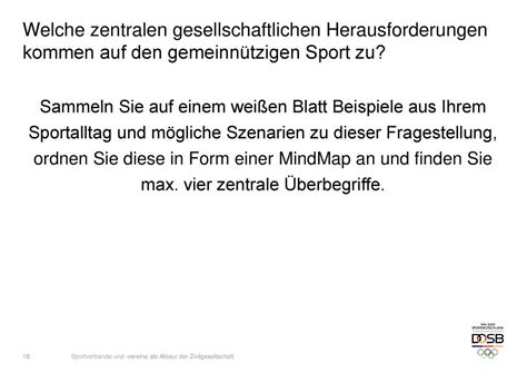 Sportverb Nde Und Vereine Als Akteure Der Zivilgesellschaft Ppt