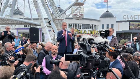 Nigel Farage Has Milkshake Thrown On Him At Clacton Election Launch Bbc News