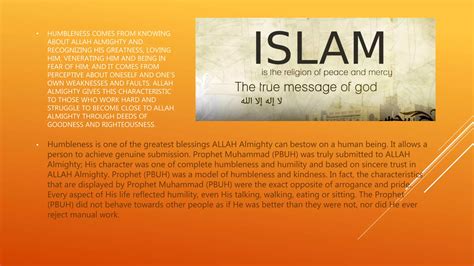 Humbleness And Modesty In Islam Ppt