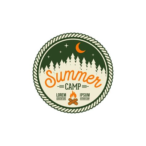 Summer Camp Badge Logo Vector Template 8519880 Vector Art At Vecteezy