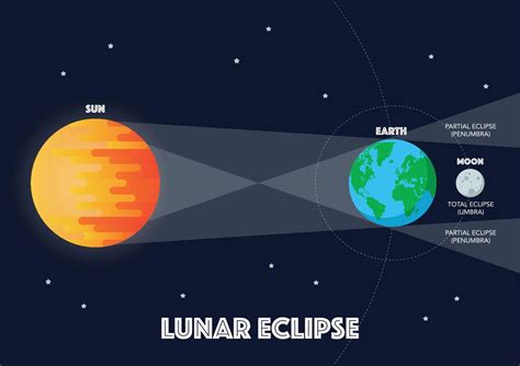 Sun Earth Moon Lunar Eclipse Infographic Vector Art At Vecteezy