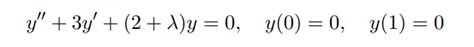 Solve The Following Sturm Liouville Problem Chegg