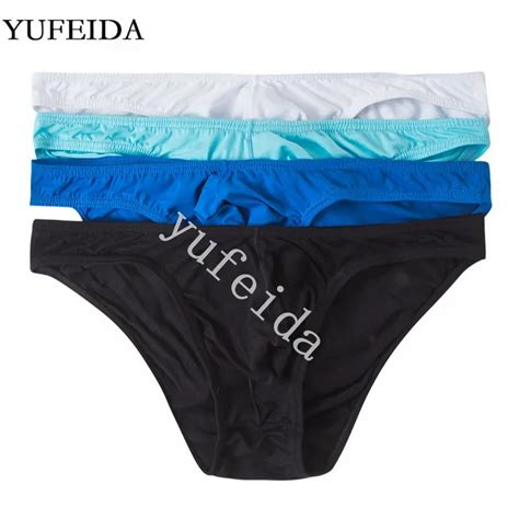 Yufeida 4pcs Lot Sexy Mens Briefs Underwear Cotton Shorts Low Rise