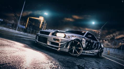 Wallpaper Night BMW Rain Skyline Nissan PlayStation Wet JDM