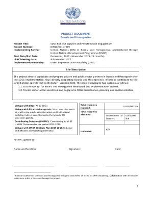 Fillable Online Info Undp Project Document Template Openaid Fax Email