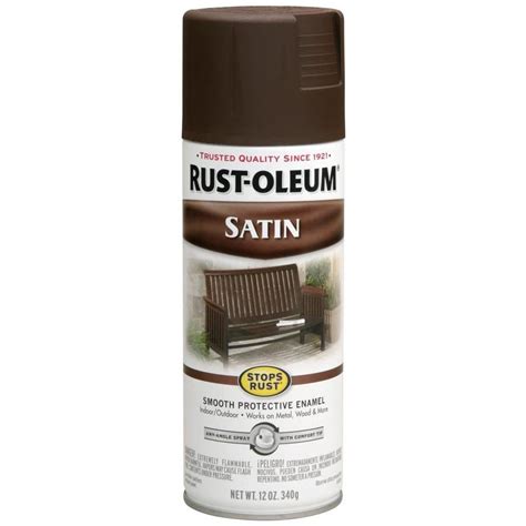 Rust Oleum Stops Rust General Purpose Satin Dark Brown Spray Paint Actual Net Contents 12 Oz