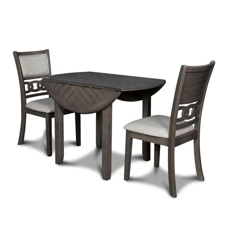 New Classic Home Furnishings Gia Piece Gray Solid Wood Top Dining