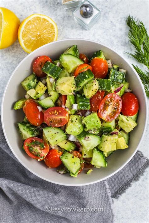 Cucumber Tomato Avocado Salad Simple And Fresh Ingredients Easy Low Carb