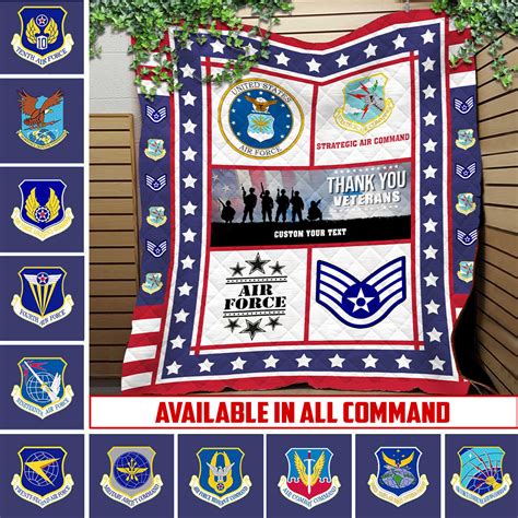 Customized Air Force Command Quilt 5089 Quilt In Queen Size Medalmerch