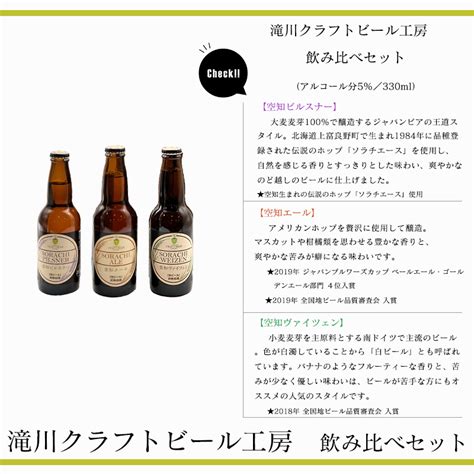 滝川クラフトビール工房 飲み比べセット（6本） 大雪地ビール ｜北の特急便公式通販サイト