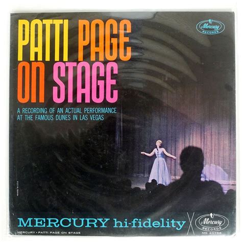 Yahoo Patti Page On Stage Mercury Mg Lp