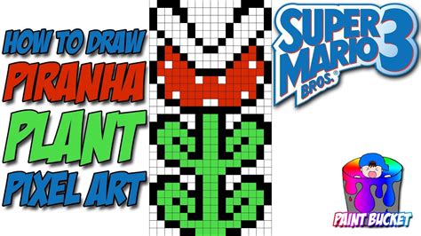 How To Draw Super Mario Bros 3 Piranha Plant Smb3 Pixel Art Drawing