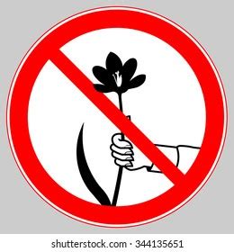 Do Not Pluck Flowers Vector Sign Stock Vector Royalty Free