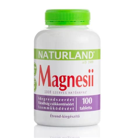 Naturland Magnesii étrend kiegészítő tabletta 100 db