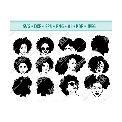 Afro Hairstyles Svg Black Woman Bundle Svg Hair Dreadlocks Inspire