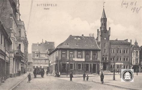 S W Ansichtskarte Bitterfeld Marktplatz Kreismuseum Bitterfeld