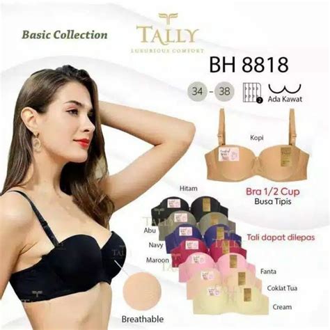 Jual Bh Tally 8818 Setengah Cup Tally Bra Cup Setengah Busa Tipis Kawat Kait 2 Shopee Indonesia