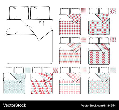 bedding  linen template sample patterns vector image