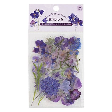 Hesroicy Floral Scrapbook Sticker Set 80Pcs Set Transparent PET