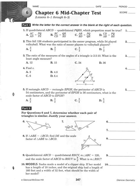 Geometry Ch 6 Test Sagemantisgameheaven