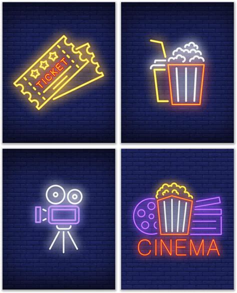 Summit Designs Cinema Home Theatre Wall Art Decor Prints - Set of 4 ...