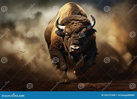 Beautiful Bison in the Habitat. Generative AI Stock Illustration ...