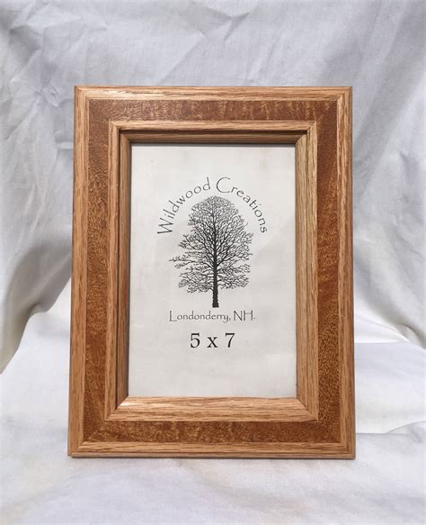 Solid Oak Frame With Mahogany Inlay Picture Frame 5x7 Solid Etsy