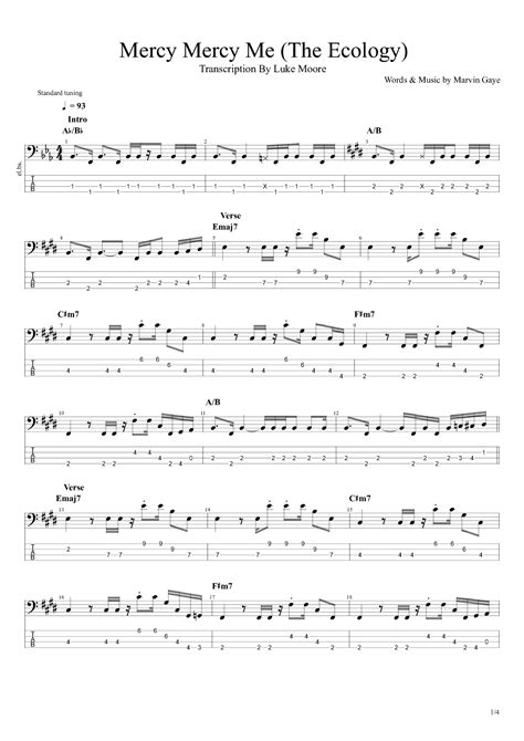 Mercy Mercy Me Guitar Chords