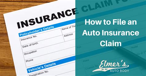 How To File An Auto Insurance Claim Elmer S Auto Body