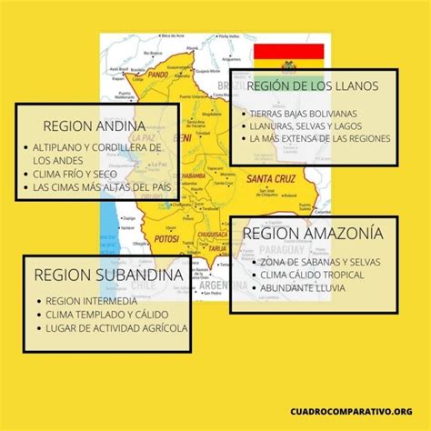 Cuadros sinópticos de las regiones naturales de Bolivia Cuadro