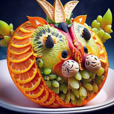 Premium Ai Image Fruit Carving Fruit