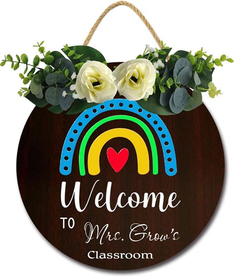 Muroanmi Custom Classroom Welcome Sign Personalized Teacher Sign For Classroom