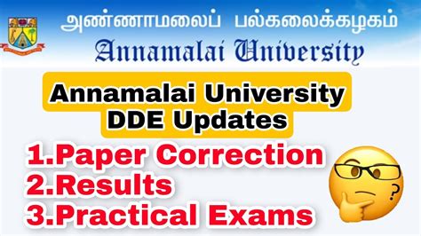 Annamalai University Dde Updates May Results Practical Exams