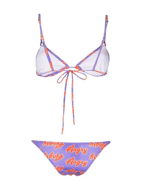 Natasha Zinko Angry Print Bikini Farfetch