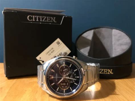 CITIZEN ECO-DRIVE SUPER Titanium Chronograph Blue Dial Sapphire Glass Watch New EUR 270,24 ...